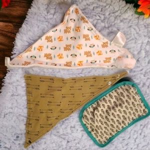 Baby Wilderness Snap Button Bandana & Velcro Bibs Bundle of 3